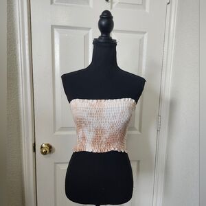 Show Me Your MuMu Peach Smocked Crop Top